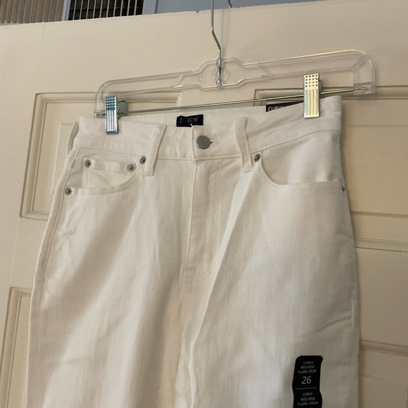 J.Crew Curvy mid-rise flare crop jean in signature stretch White Denim 26 NWT - Picture 6 of 12